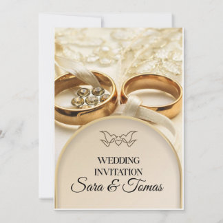 Elegante Tarjeta de invitación a la Boda de Oro - 