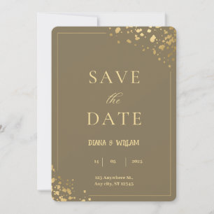 Elegante tarjeta de invitación a la boda de oro