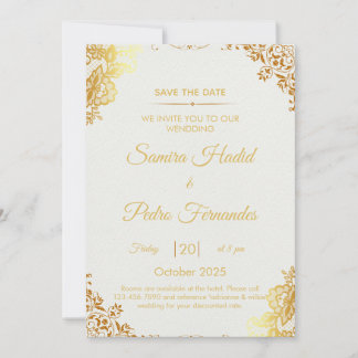 Elegante tarjeta de invitación a la boda de Reliev