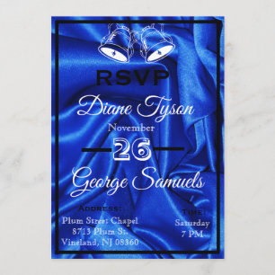 Elegante tarjeta de invitación a la boda de seda a
