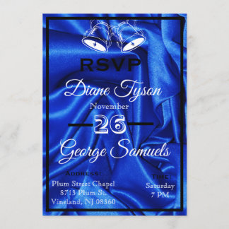 Elegante tarjeta de invitación a la boda de seda a
