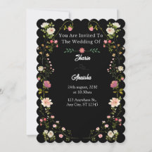 Elegante tarjeta de invitación a la boda floral