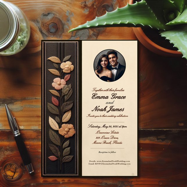 Elegante tarjeta de invitación a la boda floral (Subido por el creador)