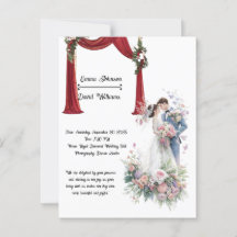 Elegante Tarjeta de invitación a la boda floral -