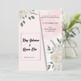 Elegante tarjeta de invitación a la boda floral