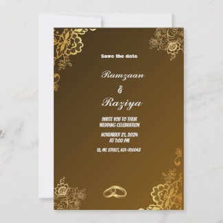 Elegante tarjeta de invitación a la boda floral de