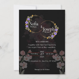 Elegante tarjeta de invitación a la boda moderna n
