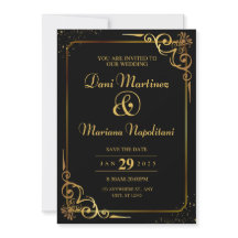 Elegante tarjeta de invitación a la boda moderna n
