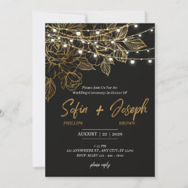 Elegante tarjeta de invitación a la boda moderna n