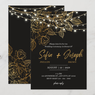 Elegante tarjeta de invitación a la boda moderna n
