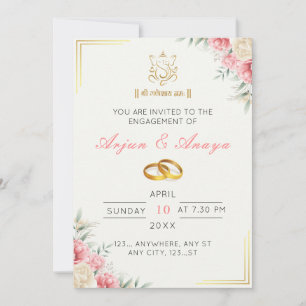 Elegante tarjeta de invitación a Roka floral