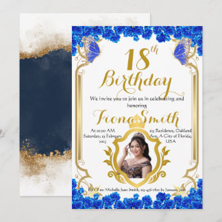 Elegante Tarjeta de invitación al cumpleaños Royal