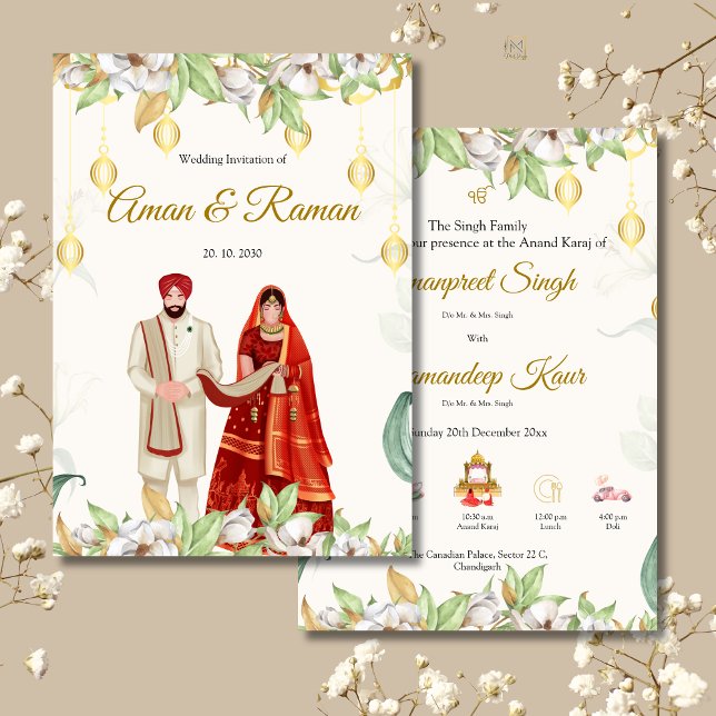 Elegante tarjeta de invitación Anand Karaj (Subido por el creador)