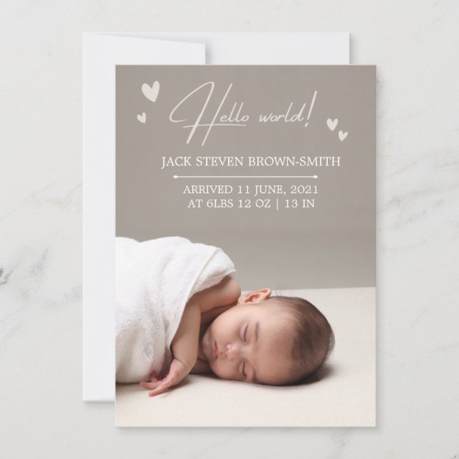 Elegante tarjeta de Invitación beige neutra recién (Anverso)