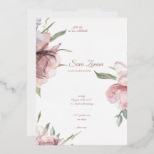 Elegante Tarjeta de Invitación de 18 Años Floral