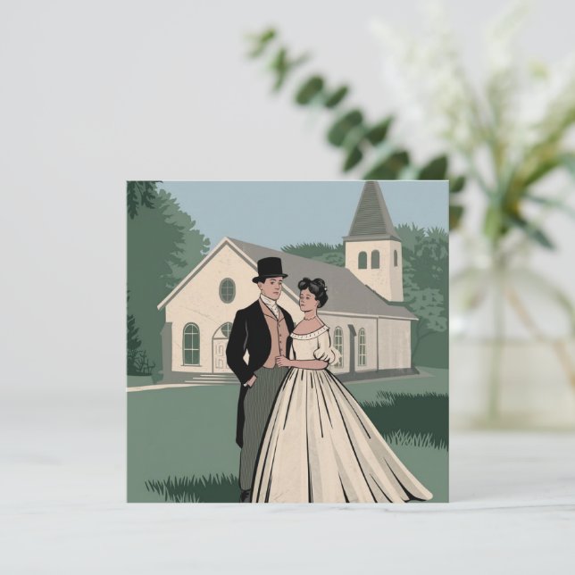 Elegante tarjeta de invitación de boda celebra el  (Anverso de pie)