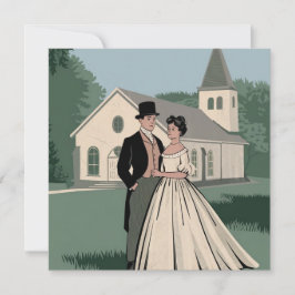 Elegante tarjeta de invitación de boda celebra el 