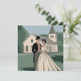 Elegante tarjeta de invitación de boda celebra el