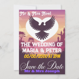 Elegante Tarjeta de Invitación de Boda con Forma d