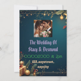 Elegante Tarjeta de Invitación de Boda Hermosa Par