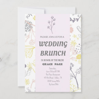 Elegante tarjeta de invitación de brunch Boda flor
