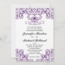 Elegante Tarjeta de Invitación de Calavera de crán