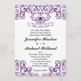 Elegante Tarjeta de Invitación de Calavera de crán