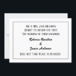 Elegante tarjeta de Invitación de cancelación de b<br><div class="desc">Elegante tarjeta de Invitación de cancelación de boda</div>