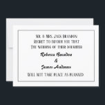 Elegante tarjeta de Invitación de cancelación de b<br><div class="desc">Elegante tarjeta de Invitación de cancelación de boda</div>