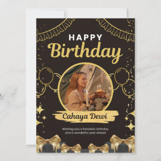 Elegante Tarjeta de Invitación de Cumpleaños con F