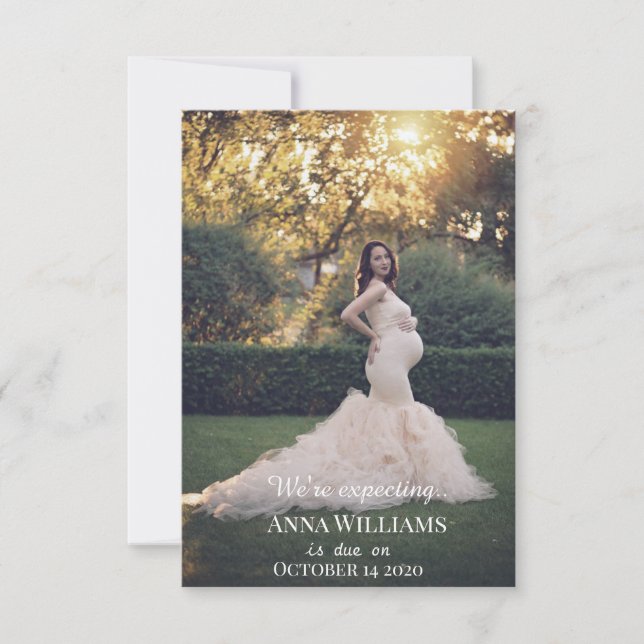 Elegante tarjeta de Invitación de embarazo (Anverso)