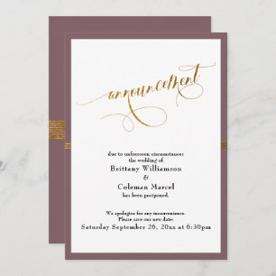 Elegante tarjeta de Invitación de malva y raya de 