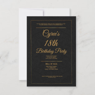 Elegante tarjeta de invitación de oro