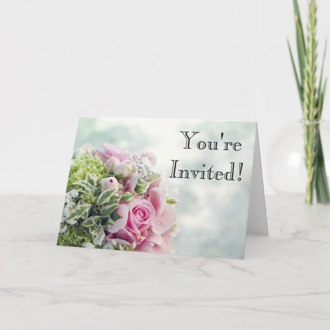 Elegante Tarjeta de invitación para bodas (Anverso)