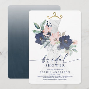 Elegante tarjeta de invitación para ducha de novia