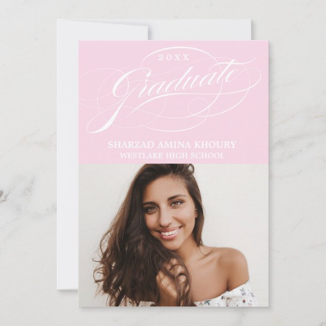 ELEGANTE TARJETA DE INVITACIÓN PARA FIESTA DE GRAD (Anverso)