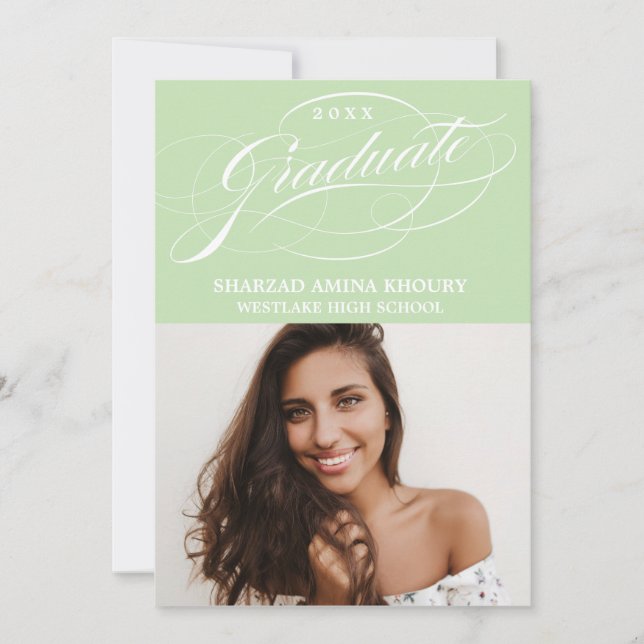 ELEGANTE TARJETA DE INVITACIÓN PARA FIESTA DE GRAD (Anverso)