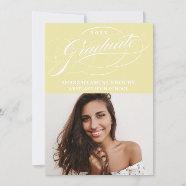 ELEGANTE TARJETA DE INVITACIÓN PARA FIESTA DE GRAD (Anverso)