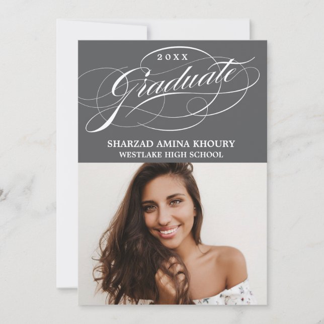 ELEGANTE TARJETA DE INVITACIÓN PARA FIESTA DE GRAD (Anverso)