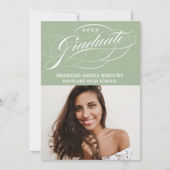 ELEGANTE TARJETA DE INVITACIÓN PARA FIESTA DE GRAD (Anverso)