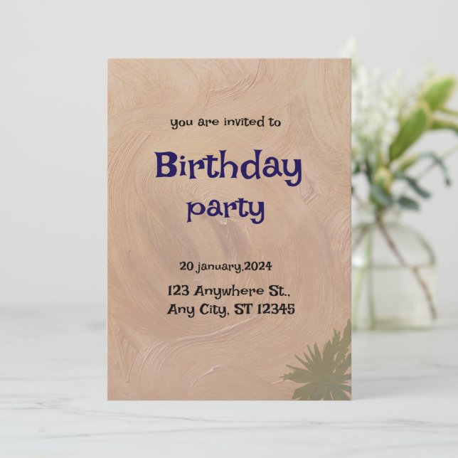 Elegante tarjeta de invitación Personalizado para  (Anverso de pie)