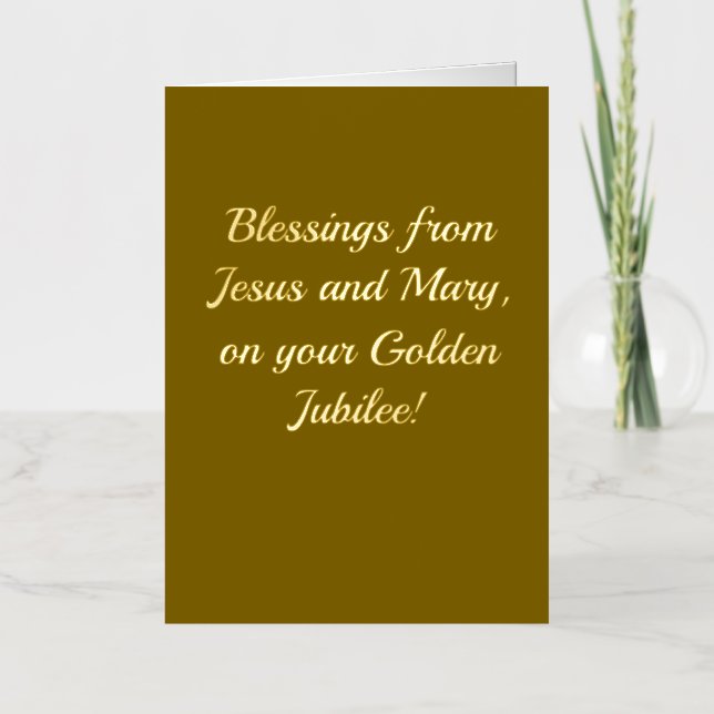 Elegante tarjeta de Jubileo de Oro (Anverso)