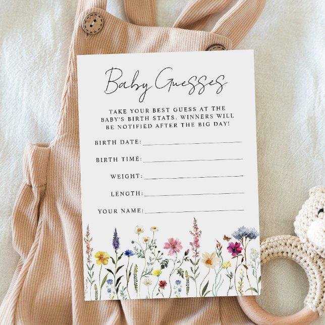 Elegante tarjeta de juego de adivinación para Baby (Subido por el creador)