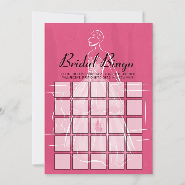 Elegante tarjeta de juego de Bingo de ducha de nov (Anverso)