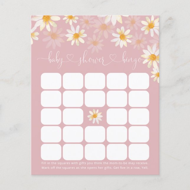 Elegante tarjeta de juego de Bingo Floral Baby de  (Anverso)