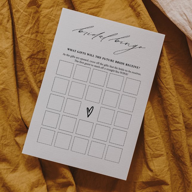 Elegante tarjeta de juego de Bingo para ducha de n (Subido por el creador)