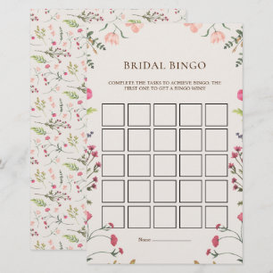 Elegante tarjeta de juego de Bingo Verde Naranja V