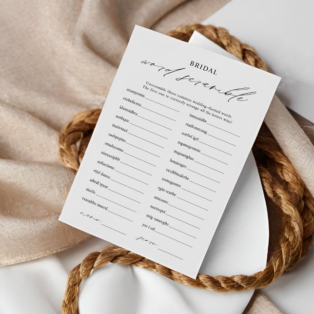 Elegante tarjeta de juego de ducha de novias Scram (Subido por el creador)