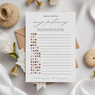 Elegante tarjeta de juego de Emoji de novia
