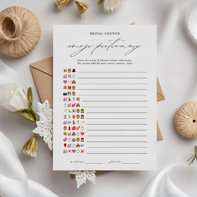 Elegante tarjeta de juego de Emoji de novia (Subido por el creador)
